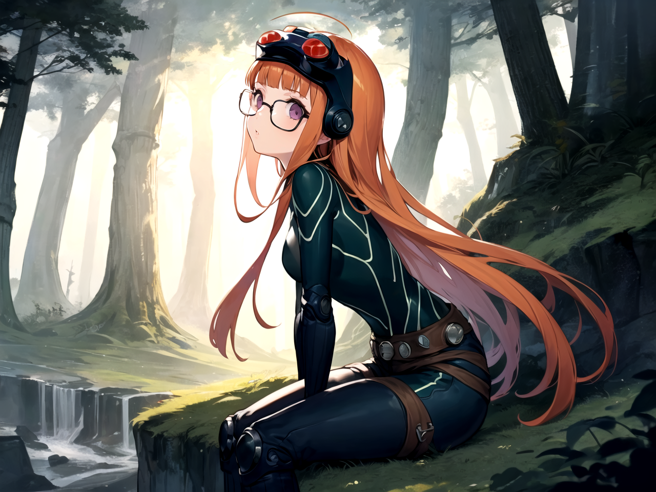 3815685568-masterpiece, best quality, 1girl, solo, dsoracle, orange hair, long hair, blunt bangs, ahoge, purple eyes, glasses, bodysuit, gl.png